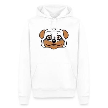 Dog Pug Small Cute Dick Love Happy Comic Fun - Men’s Premium Organic Hoodie - white - Front - Nico (187cm)