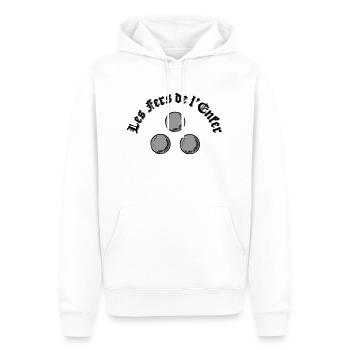 Les Fers de l'Enfer / Die Eisen der Hölle - Pétanque - Männer Premium Bio Hoodie - Weiß - Vorne - Nico (187cm)