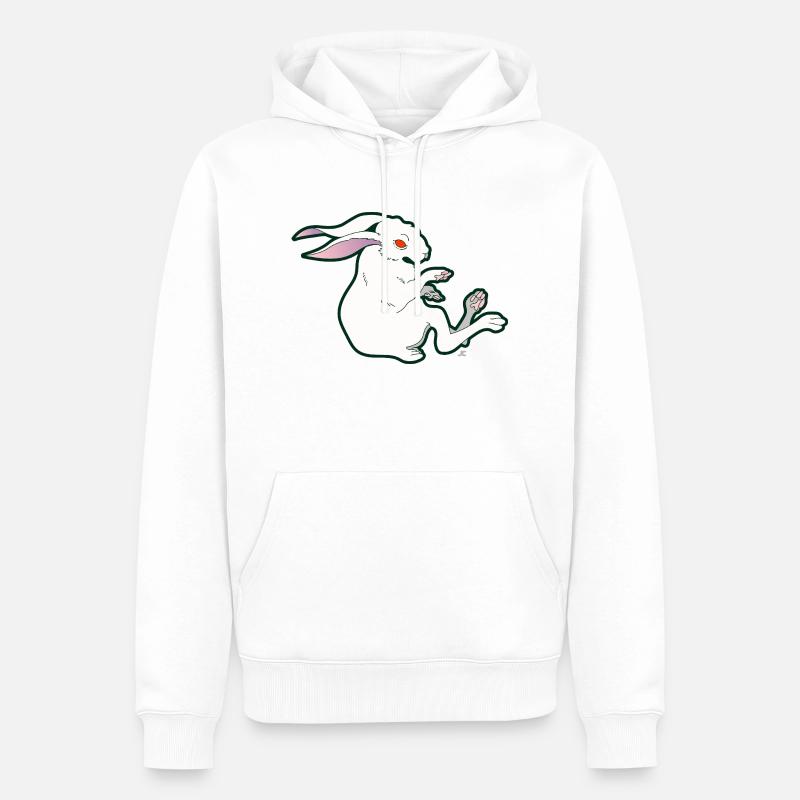Floating Rabbit - Männer Premium Bio Hoodie - Weiß