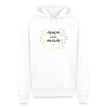 Équipe de la mariée couronne doré - Sweat à capuche Premium bio Homme - blanc - Devant - Nico (187cm)