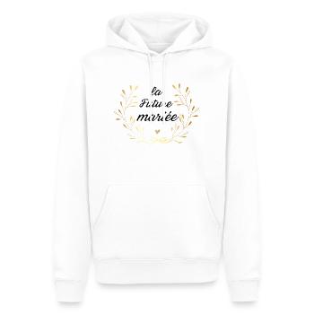 la future mariée couronne doré - Sweat à capuche Premium bio Homme - blanc - Devant - Nico (187cm)