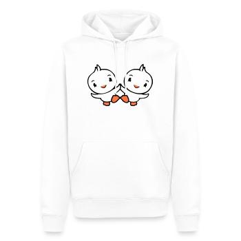 2 Enten Freunde glücklich süß niedlich freundlich - Männer Premium Bio Hoodie - Weiß - Vorne - Nico (187cm)
