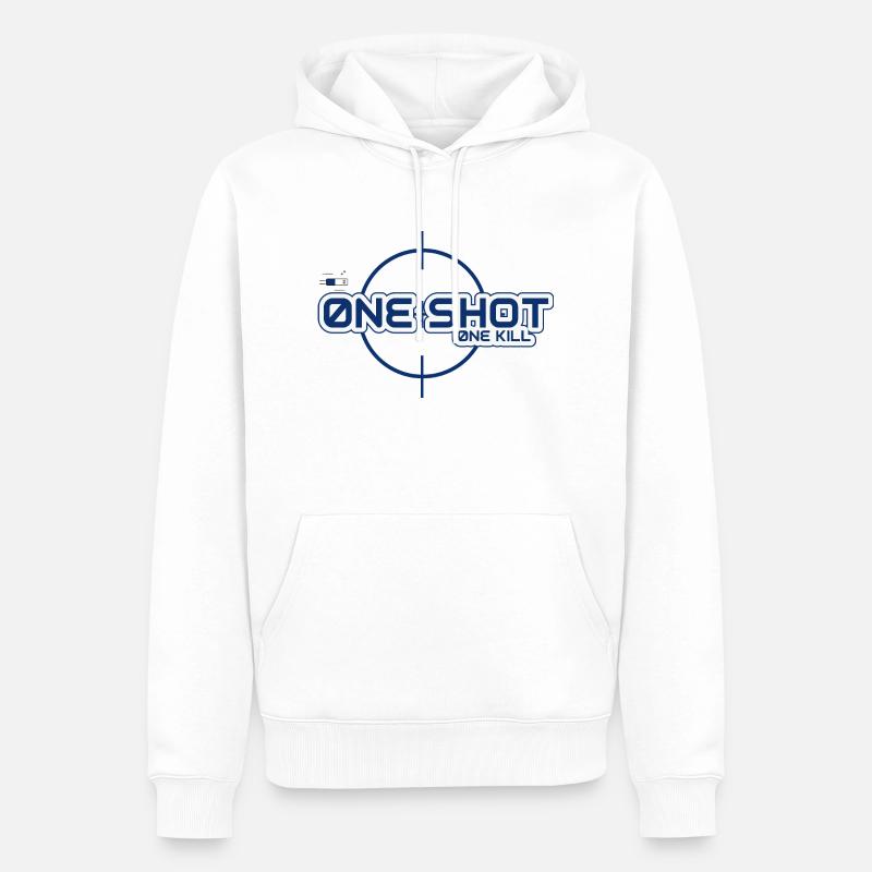 Ein Schuss, ein Kill - Männer Premium Bio Hoodie - Weiß