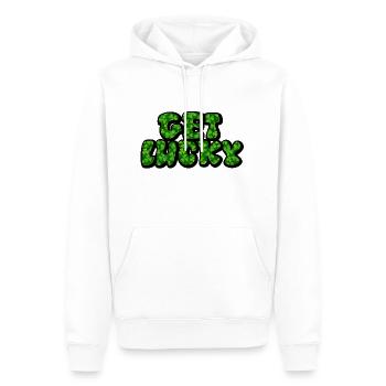 Get Lucky - Sweat à capuche Premium bio Homme - blanc - Devant - Nico (187cm)