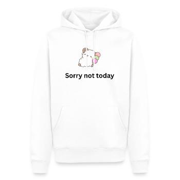 Sorry not today - Men’s Premium Organic Hoodie - white - Front - Nico (187cm)