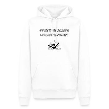 Grammatik unter Druck - Männer Premium Bio Hoodie - Weiß - Vorne - Nico (187cm)