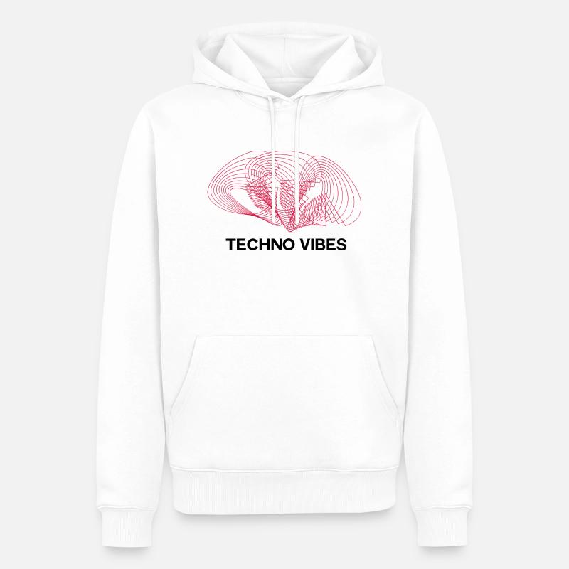 techno vibes - Männer Premium Bio Hoodie - Weiß