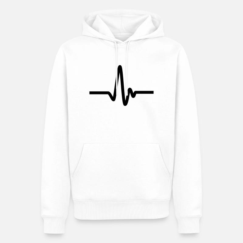 pulse - Männer Premium Bio Hoodie - Weiß