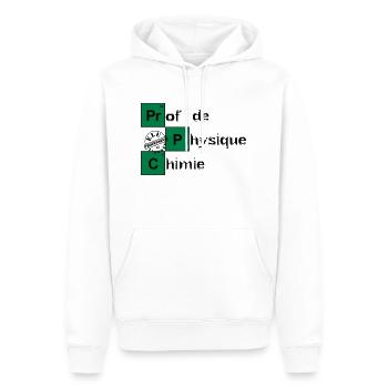 Elu prof de l'année - Physique Chimie - Sweat à capuche Premium bio Homme - blanc - Devant - Nico (187cm)