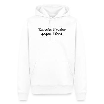 Inverser le frère contre le cheval - Sweat à capuche Premium bio Homme - blanc - Devant - Nico (187cm)