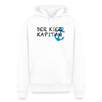 Kiez Kapitän - Männer Premium Bio Hoodie - Weiß - Vorne - Nico (187cm)