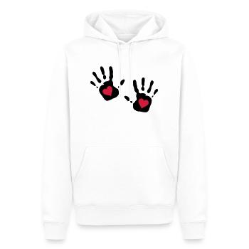 heartcutout2_2c - Männer Premium Bio Hoodie - Weiß - Vorne - Nico (187cm)