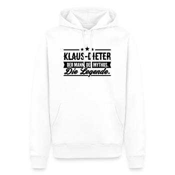 Man Myth Légende Klaus-Dieter - Sweat à capuche Premium bio Homme - blanc - Devant - Nico (187cm)
