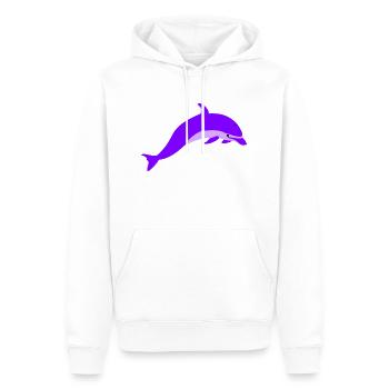 dauphin Violet - Sweat à capuche Premium bio Homme - blanc - Devant - Nico (187cm)