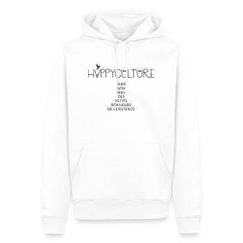 Happyculture - Sweat à capuche Premium bio Homme - blanc - Devant - Nico (187cm)