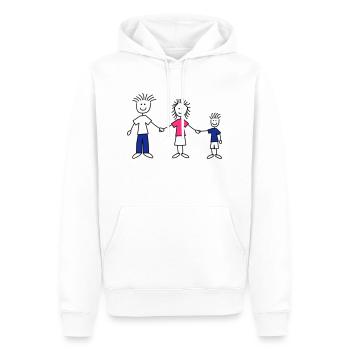 family_dad_and_mom_with_boy_3c - Männer Premium Bio Hoodie - Weiß - Vorne - Nico (187cm)