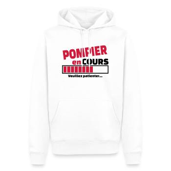 pompier en cours - Sweat à capuche Premium bio Homme - blanc - Devant - Nico (187cm)
