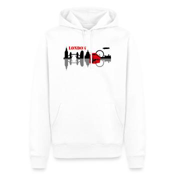 londres horizon - Sweat à capuche Premium bio Homme - blanc - Devant - Nico (187cm)