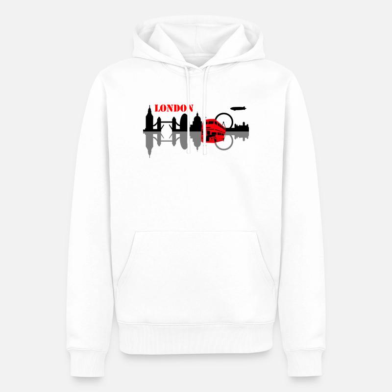 londres horizon - Sweat à capuche Premium bio Homme - blanc