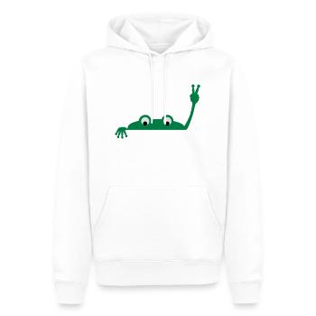 Frog face - Men’s Premium Organic Hoodie - white - Front - Nico (187cm)