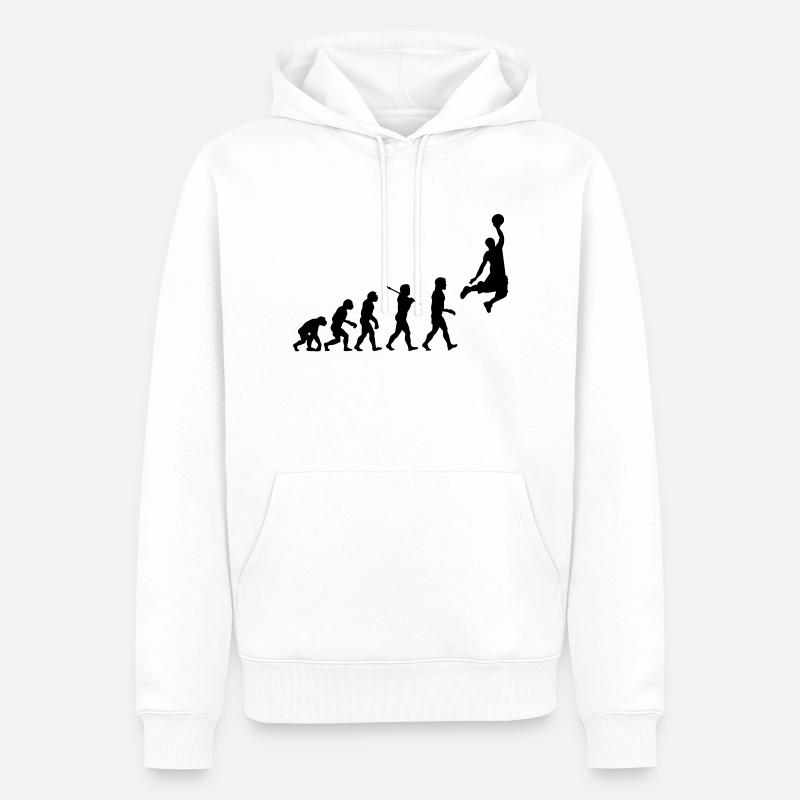 Basketball Dunk Evolution - Sweat à capuche Premium bio Homme - blanc