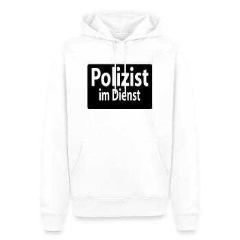 Policier - Sweat à capuche Premium bio Homme - blanc - Devant - Nico (187cm)