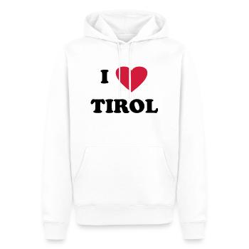 J'aime Tirol - Sweat à capuche Premium bio Homme - blanc - Devant - Nico (187cm)