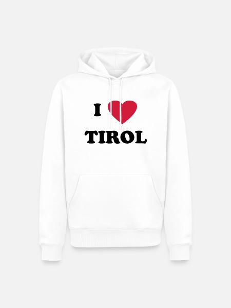 J'aime Tirol - Sweat à capuche Premium bio Homme - blanc