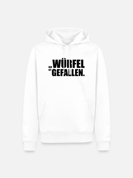 Der Würfel ist gefallen - Männer Premium Bio Hoodie - Weiß