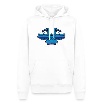 Ein Hintergrund-Controller - Männer Premium Bio Hoodie - Weiß - Vorne - Nico (187cm)