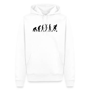 Evolution Fußball - Männer Premium Bio Hoodie - Weiß - Vorne - Nico (187cm)