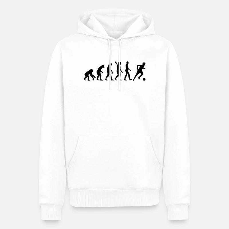 Evolution Fußball - Männer Premium Bio Hoodie - Weiß