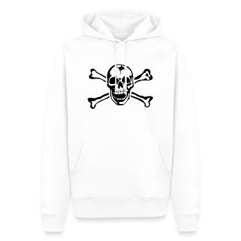 totenkopf__f1 - Männer Premium Bio Hoodie - Weiß - Vorne - Nico (187cm)