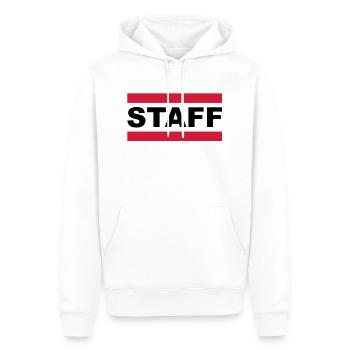 staff - Sweat à capuche Premium bio Homme - blanc - Devant - Nico (187cm)
