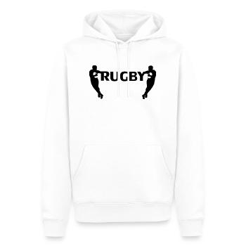 rugby,le football,boule,sport,football américain - Sweat à capuche Premium bio Homme - blanc - Devant - Nico (187cm)