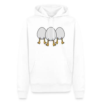 Chick In Egg Crew - Men’s Premium Organic Hoodie - white - Front - Nico (187cm)