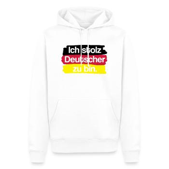 Je suis fier d'être allemand. - Sweat à capuche Premium bio Homme - blanc - Devant - Nico (187cm)