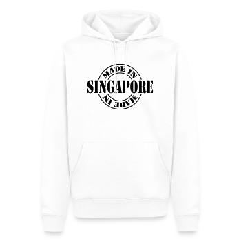 made in singapore m1k2 - Sweat à capuche Premium bio Homme - blanc - Devant - Nico (187cm)