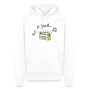 Tape Radio Yeah - V2 - Männer Premium Bio Hoodie - Weiß - Vorne - Nico (187cm)