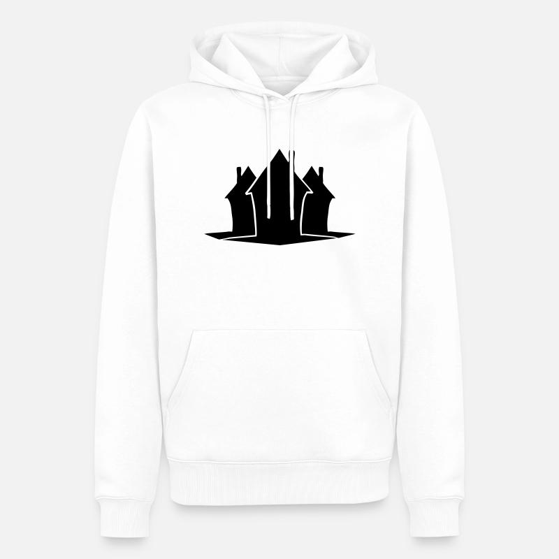 Nachbarschafts Häuser - Männer Premium Bio Hoodie - Weiß