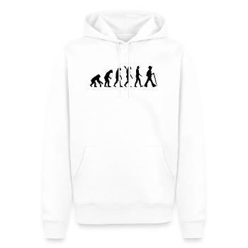 Évolution Charpentier - Sweat à capuche Premium bio Homme - blanc - Devant - Nico (187cm)