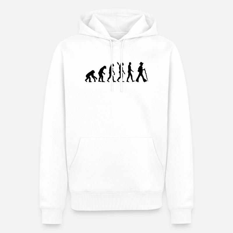 Évolution Charpentier - Sweat à capuche Premium bio Homme - blanc