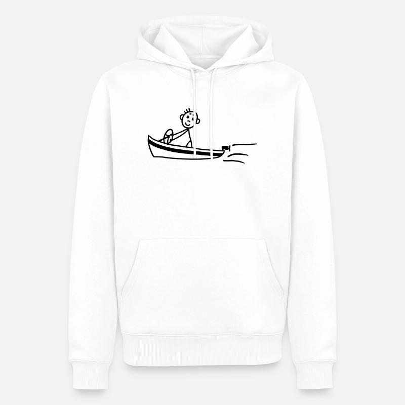 Motorboot - Boot - Männer Premium Bio Hoodie - Weiß