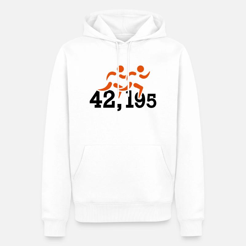 Marathon - Sweat à capuche Premium bio Homme - blanc