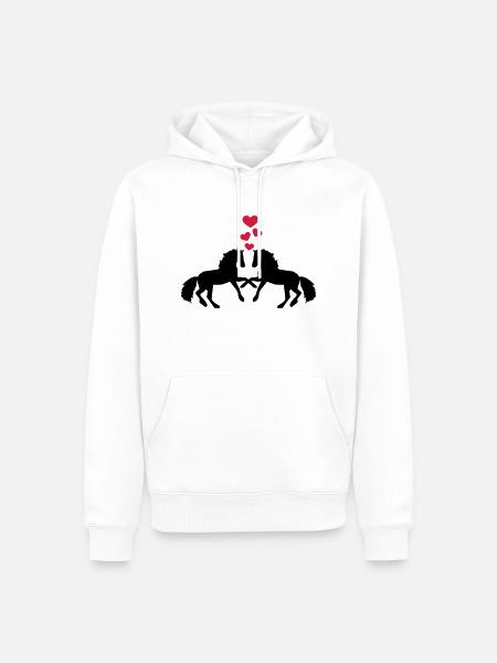 Cheval - Sweat à capuche Premium bio Homme - blanc