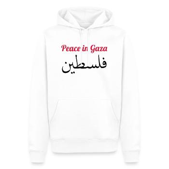 Peace in Gaza - Men’s Premium Organic Hoodie - white - Front - Nico (187cm)