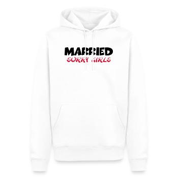 Married - sorry girls - Sweat à capuche Premium bio Homme - blanc - Devant - Nico (187cm)