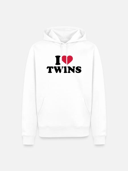 Zwillinge - Männer Premium Bio Hoodie - Weiß