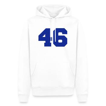 46, Zahlen, Nummer, Rückennummer - Men’s Premium Organic Hoodie - white - Front - Nico (187cm)