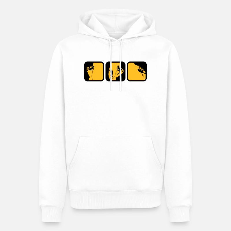 escalade des boîtes de logos d'homme le soir 3 - Sweat à capuche Premium bio Homme - blanc